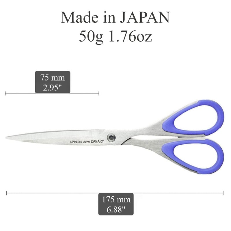 CANARY Japanese Office Scissors 6.8", All Metal Desk Scissors for Adult, Japanese Stainless Steel Blade, Made in JAPAN - Image 2